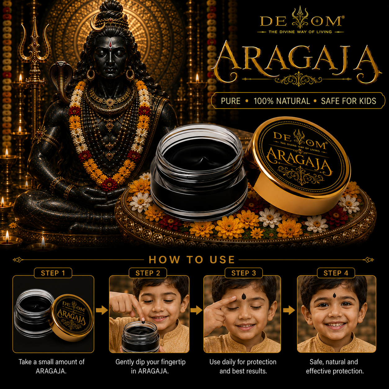 Aragaja Tilak | Traditional Divine Temple Fragrance | Natural Pooja Paste for Daily Worship, Archana, Abhishekam & Idol Alankaram (Copy)