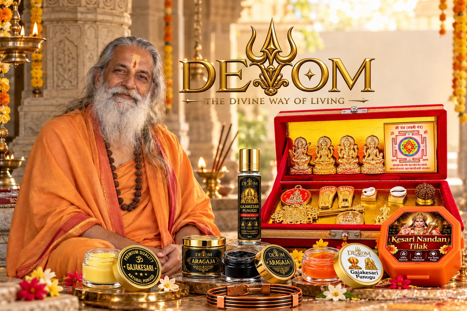 DEVOM — The Divine Way of Living: Guruji with the devotional product collection